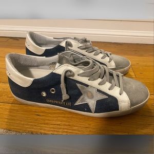 NEVER WORN Golden Goose Navy Superstar Sneakers